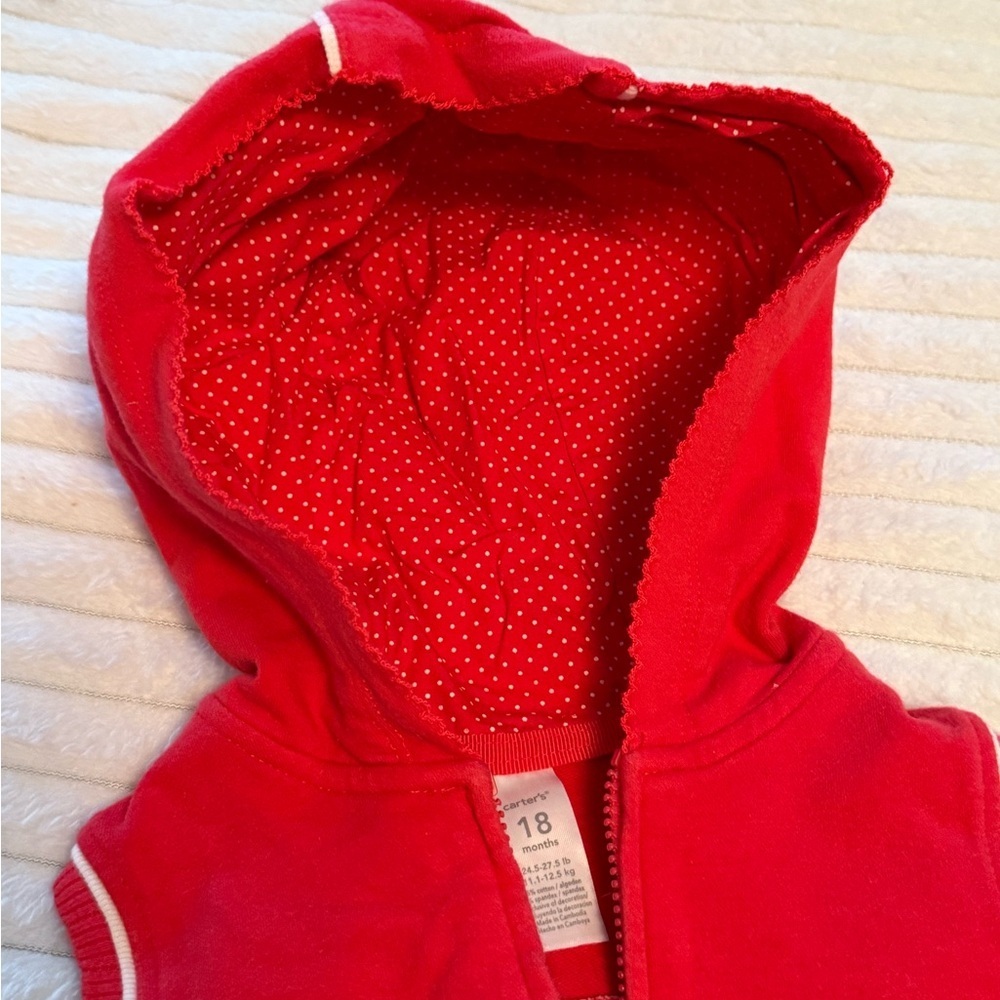 Carter's Red Kids Hooded Vest and Joggers Set - Picture 3 of 9